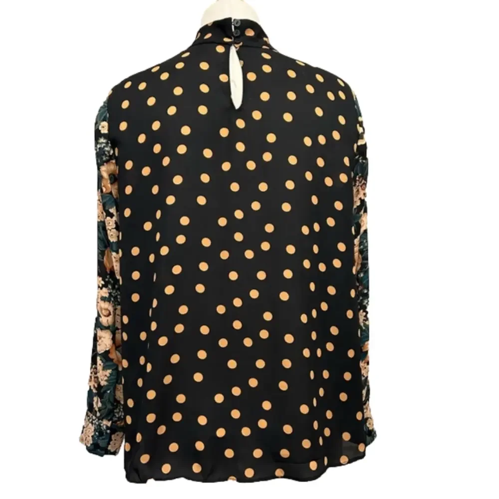 Zara Floral Polka Dot Blouse/Small - Picture 3 of 7